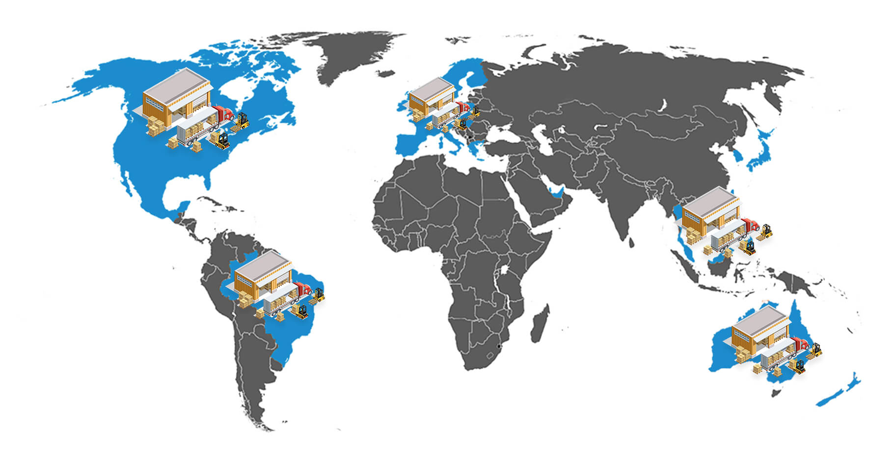 Global Delivery Network and Warehouse Locations