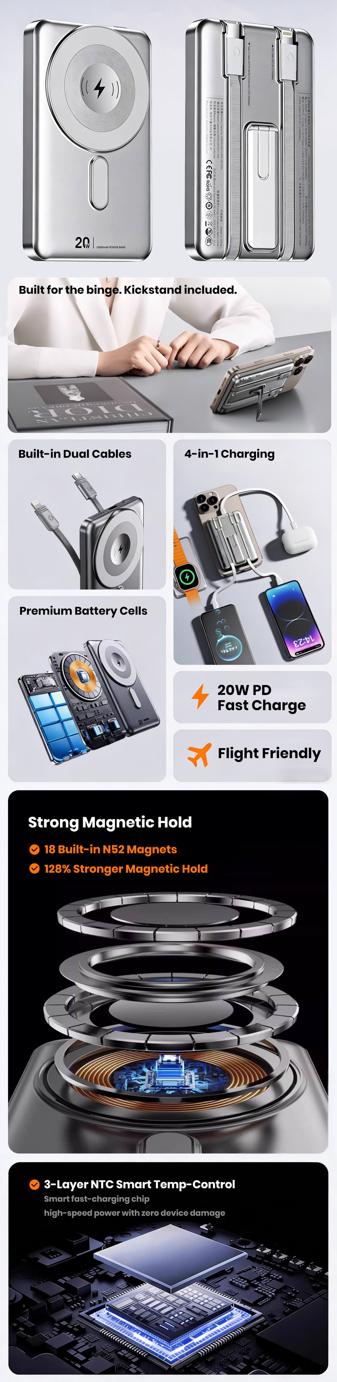 20W 10000mAh パワーバンク CX-2